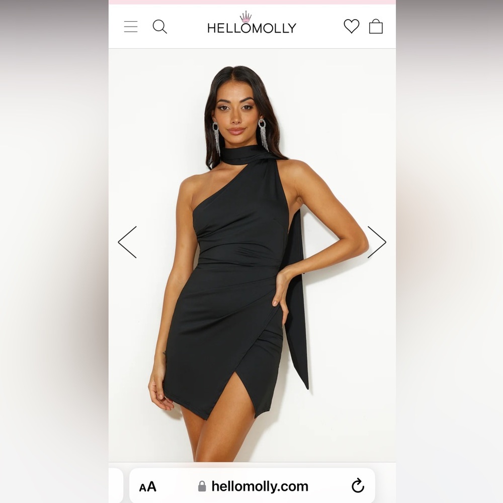 black high neck mini dress